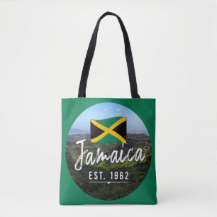 Bolso De Tela "Jamaica Este. Montañas Azules De 1962" Con Bander