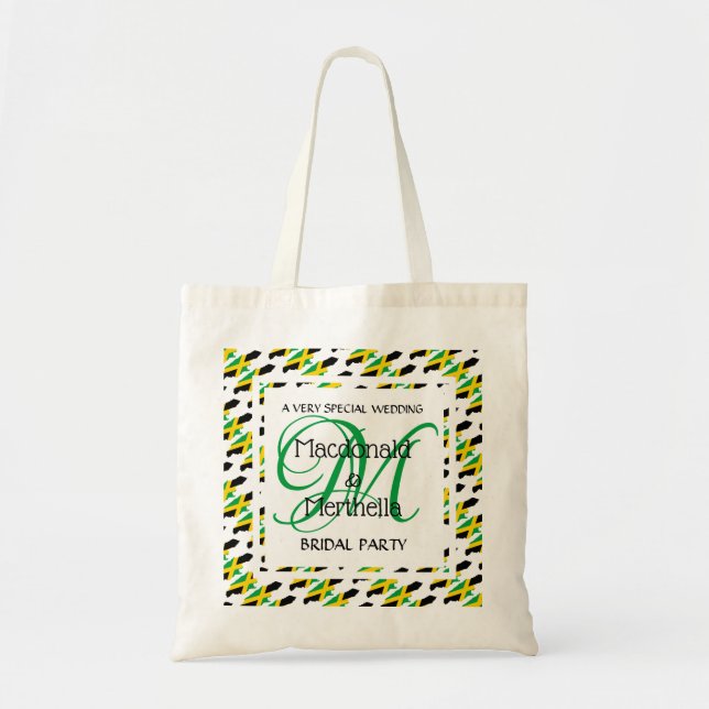 Bolso De Tela JAMAICA Monogram Custom Weddal Party (Frente)