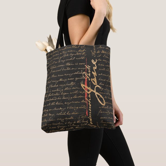 Bolso De Tela Jane Austen Handwrite Tote Bag (Detalle)