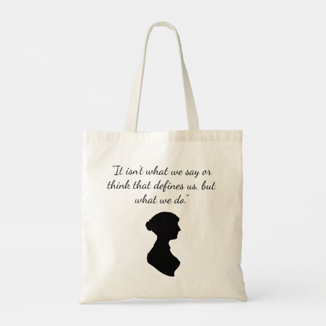 Bolso De Tela Jane Austen: libros y citas de Tote Bag (Reverso)