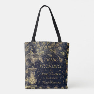 Bolso De Tela Jane Austen Pride y Prejudice Peacock Book Cover