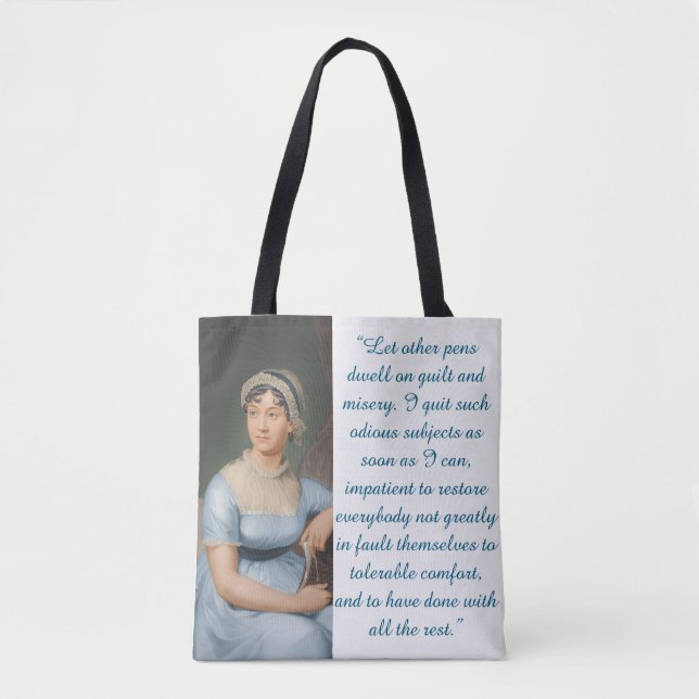 Bolso De Tela Jane Austen Quote (Blue) (Anverso)