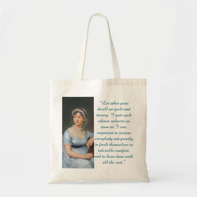 Bolso De Tela Jane Austen Quote (Blue) (Frente)