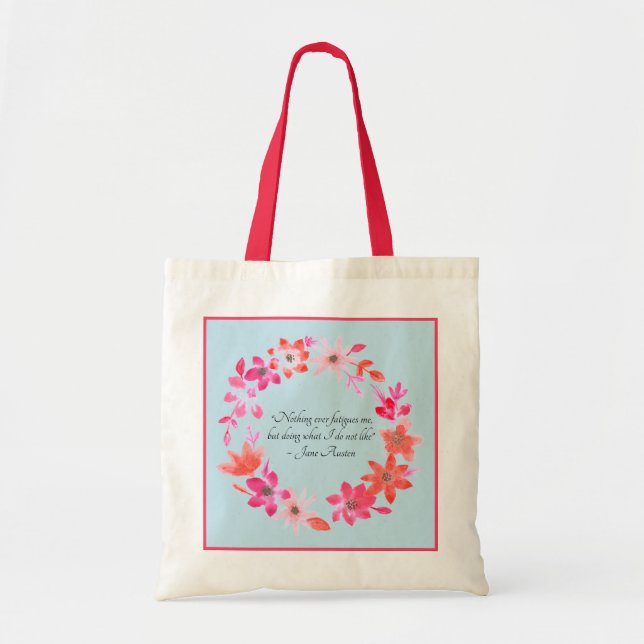 Bolso De Tela Jane Austen Self-Care Quote – Mansfield Park  (Frente)