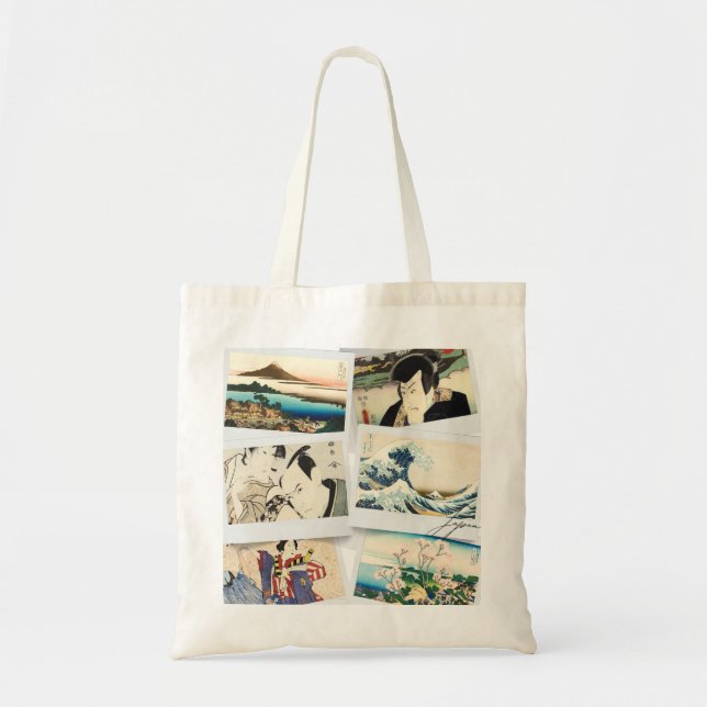 Bolso De Tela Japanese Ukiyo-e Inspired Design with Hokusai's (Frente)