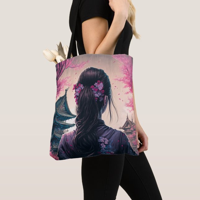 Bolso De Tela Japanische Blütenpracht - Tragetasche (Detalle)