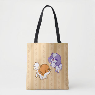 Bolso De Tela Japonés Chin de los perritos de Kawaii que se