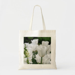 Bolso De Tela jardín blanco del tulipán