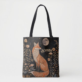 Bolso De Tela Jardín Boscoso de Zorro Lunar