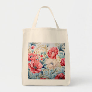 Bolso De Tela Jardín Botánico de Flores Románticas Elegantes