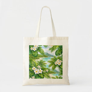 Bolso De Tela Jardín Botánico de Palmeras y Plumerias de la Lagu