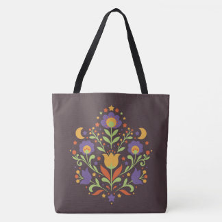 Bolso De Tela Jardín Celestial Folk de Medianoche