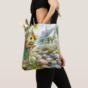 Bolso De Tela Jardín de Cabaña Caprichosa Casa para Pájaros Arro