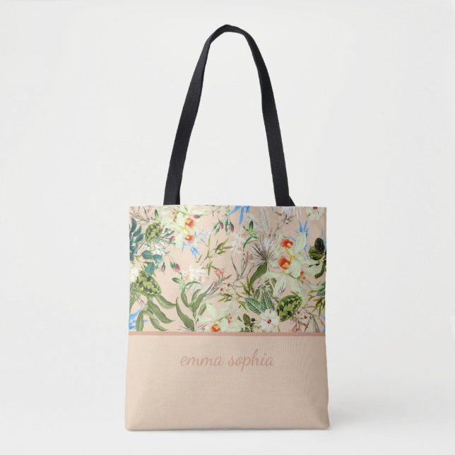 Bolso De Tela Jardín de flores (Anverso)