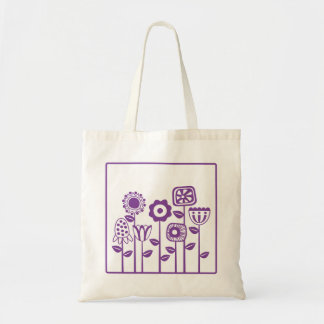Bolso De Tela Jardín de flores moradas