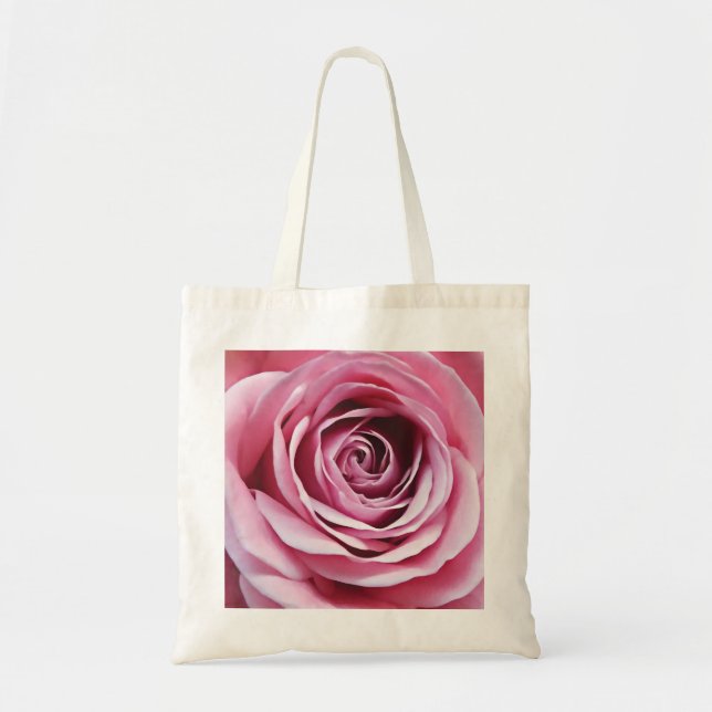 Bolso De Tela Jardín de flores rosadas (Frente)