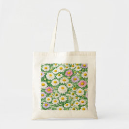 Bolso De Tela Jardín de flores silvestres Pastel Daisy y Manzani