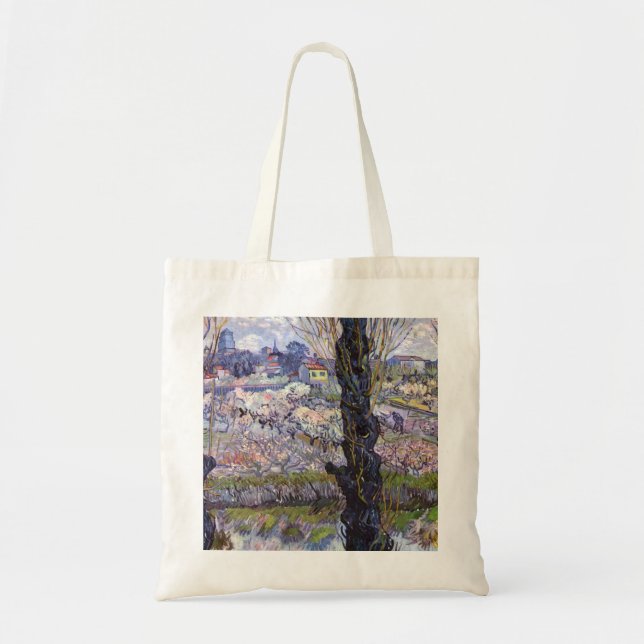 Bolso De Tela Jardín de flores Van Gogh View Arles (Frente)