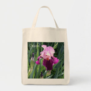 Bolso De Tela Jardín de iris rosado besado por el sol 