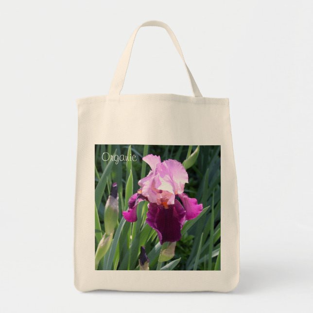 Bolso De Tela Jardín de iris rosado besado por el sol  (Frente)