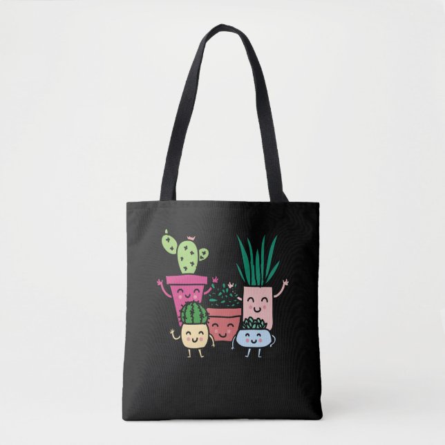 Bolso De Tela Jardín de la colección de cactus de la planta Love (Anverso)