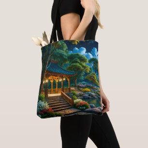 Bolso De Tela Jardín de la Noche Tranquila