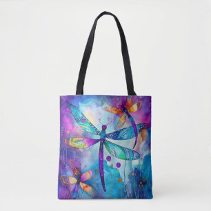 Bolso De Tela Jardín de Libélulas Blues 1