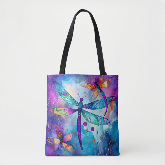 Bolso De Tela Jardín de Libélulas Blues 1 (Anverso)