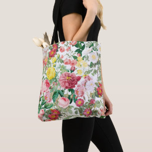 Bolso De Tela Jardín de primavera de Rosas florales