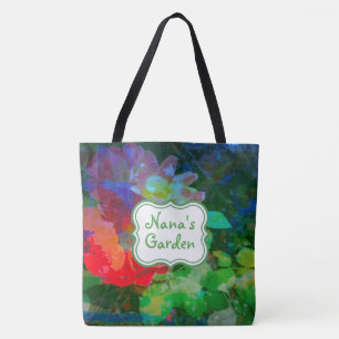 Bolso De Tela Jardín de rosas abstracto personalizado