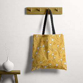 Bolso De Tela Jardín de Tulipanes Mostaza Amarillo