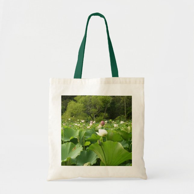 Bolso De Tela Jardín de verano de Lotus Flowers (Frente)