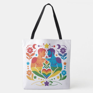 Bolso De Tela Jardín del Orgullo del Arte Popular Arcoíris