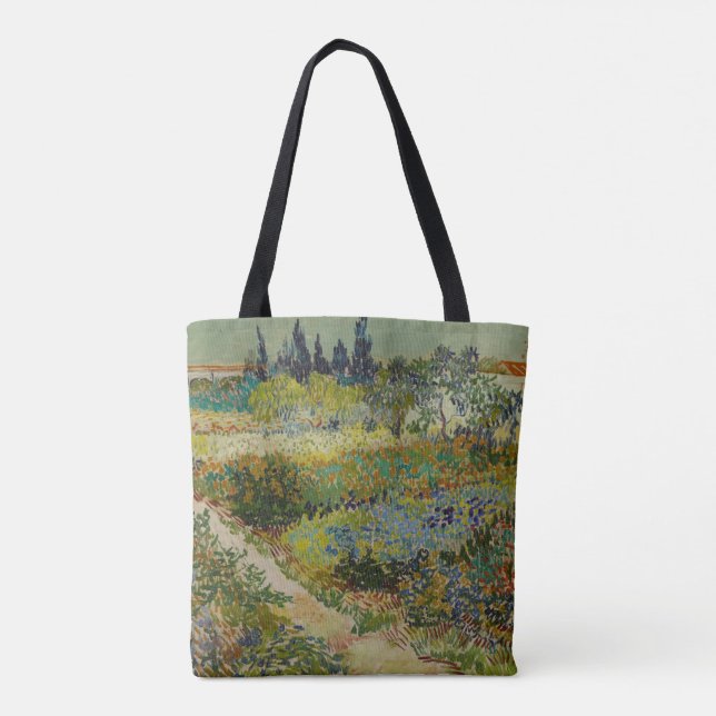 Bolso De Tela Jardín en Arles por Vincent Van Gogh (Reverso)