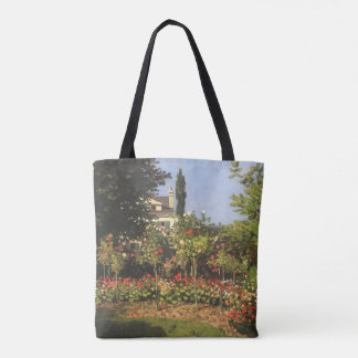 Bolso De Tela Jardín en flor en Sainte Adresse por Claude Monet
