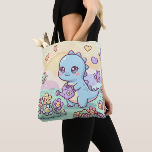 Bolso De Tela Jardín Feliz Dino