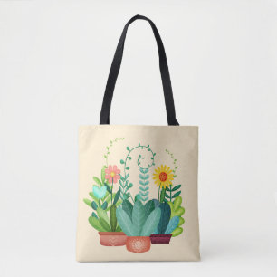 Bolso De Tela Jardín Feliz Pequeño