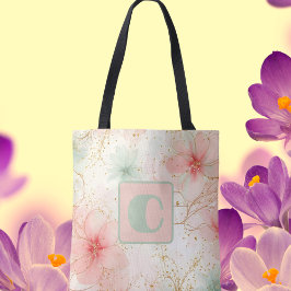 Bolso De Tela Jardín floral acuático de primavera