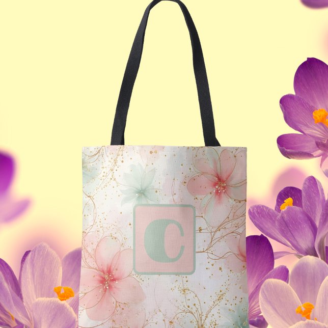 Bolso De Tela Jardín floral acuático de primavera (Subido por el creador)