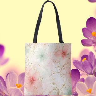 Bolso De Tela Jardín floral acuático de primavera