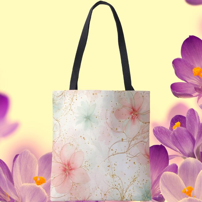 Bolso De Tela Jardín floral acuático de primavera (Subido por el creador)