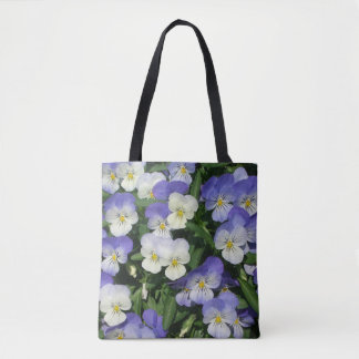Bolso De Tela Jardín Floral de Pensamientos Morados