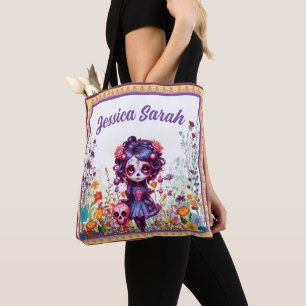 Bolso De Tela Jardín Gótico Bonito Calavera de Azúcar
