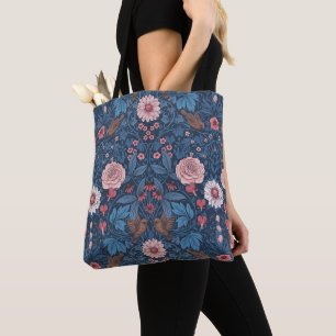 Bolso De Tela Jardín salvaje en azul