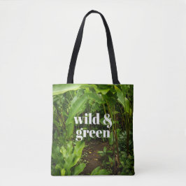 Bolso De Tela Jardín Selvático Tropical Salvaje y Verde