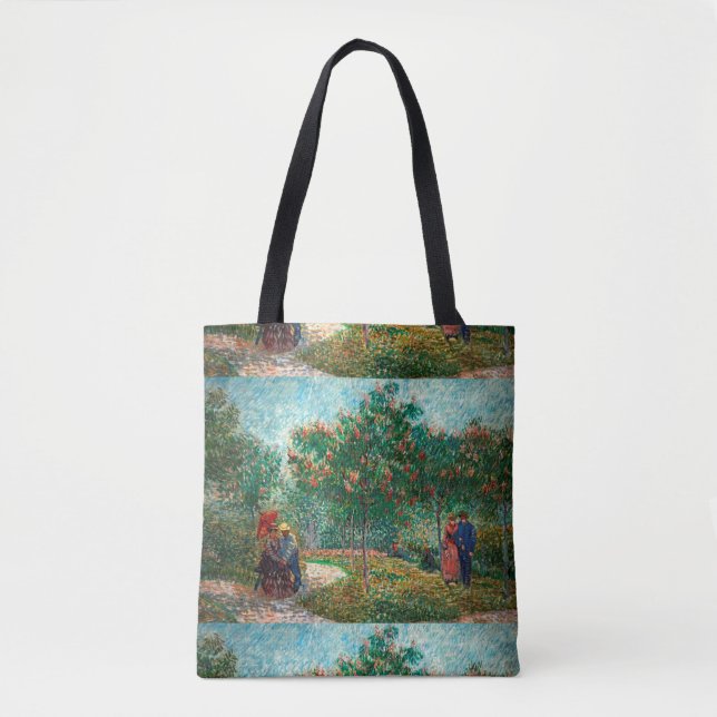 Bolso De Tela Jardín Van Gogh en Montmartre con amantes (Anverso)