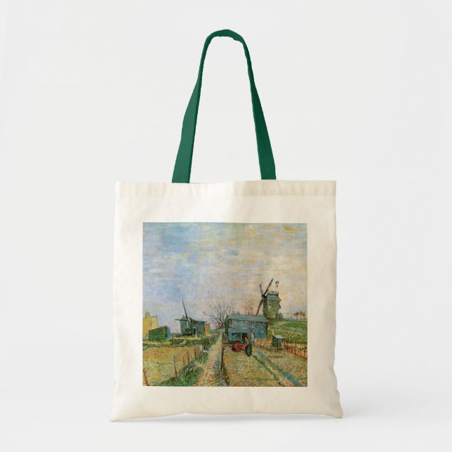 Bolso De Tela Jardín vegetal de Montmartre por Vincent van Gogh (Frente)