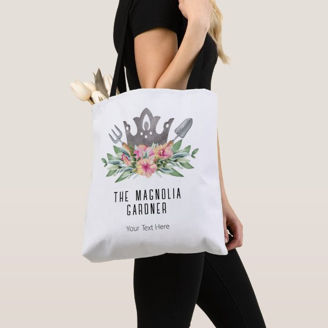 Bolso De Tela Jardinería Crown Boho Moda Acuarela Herramientas F (Detalle)