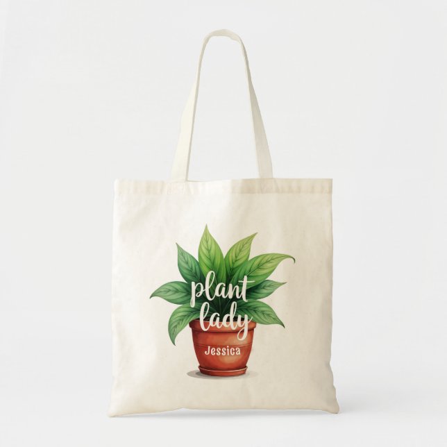Bolso De Tela Jardinería de Plantas Personalizadas (Frente)
