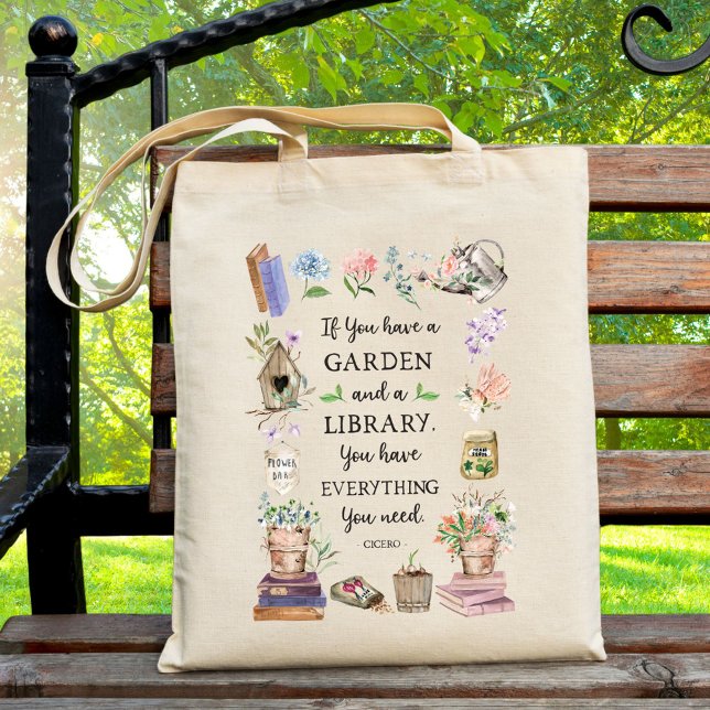 Bolso De Tela Jardinería y Biblioteca Cotizando Jardín Floral (In situ)